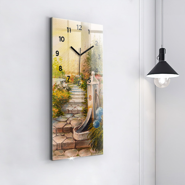 Horloge rectangulaire verticale 'Composition de l''huile dans la forêt'