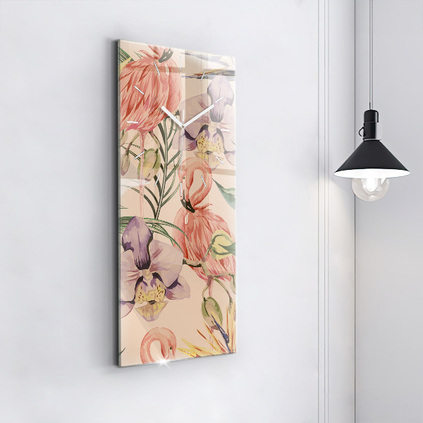 Horloge murale verticale Feuilles de palmier tropicales