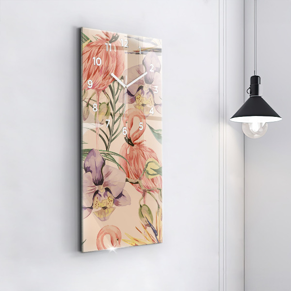 Horloge murale verticale Feuilles de palmier tropicales