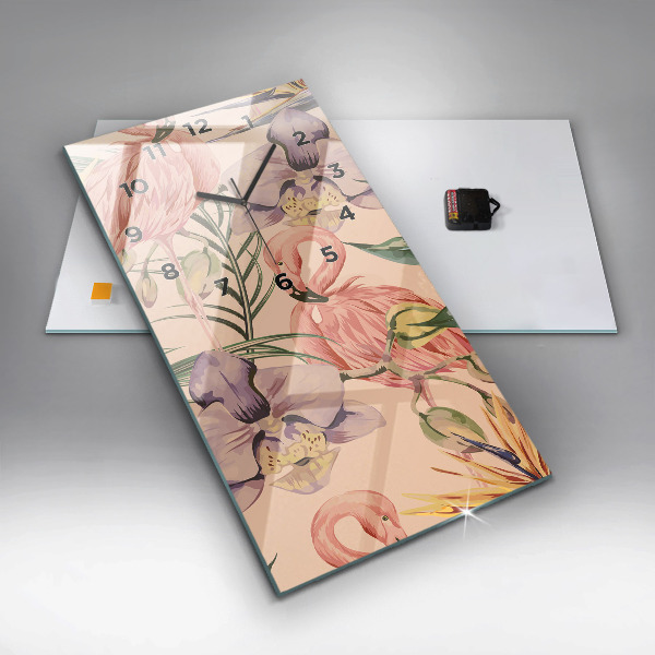 Horloge murale verticale Feuilles de palmier tropicales