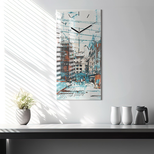 Horloge rectangulaire verticale Art de rue