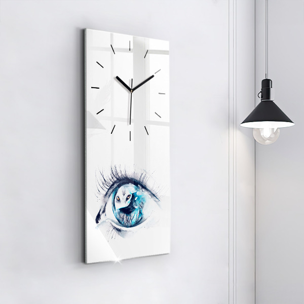Horloge rectangulaire verticale 'Illustration de l''œil de loup'