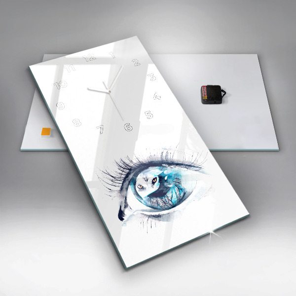 Horloge rectangulaire verticale 'Illustration de l''œil de loup'