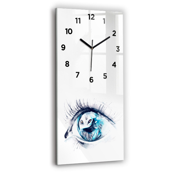 Horloge rectangulaire verticale 'Illustration de l''œil de loup'