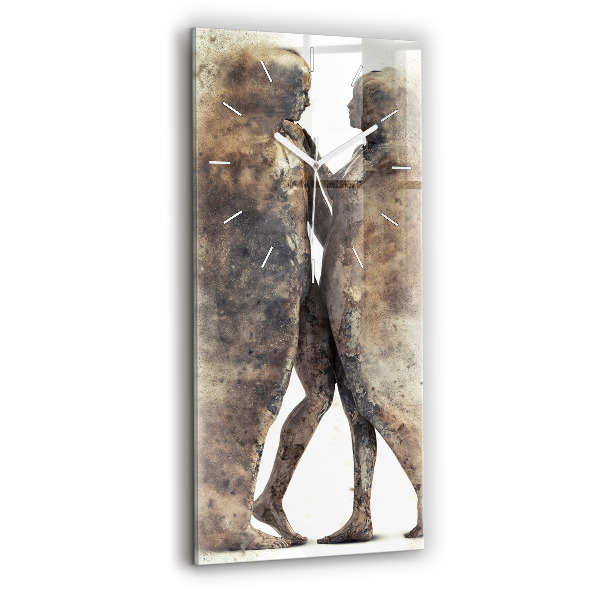 Horloge rectangulaire verticale Personnes abstraites sable