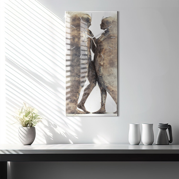Horloge rectangulaire verticale Personnes abstraites sable