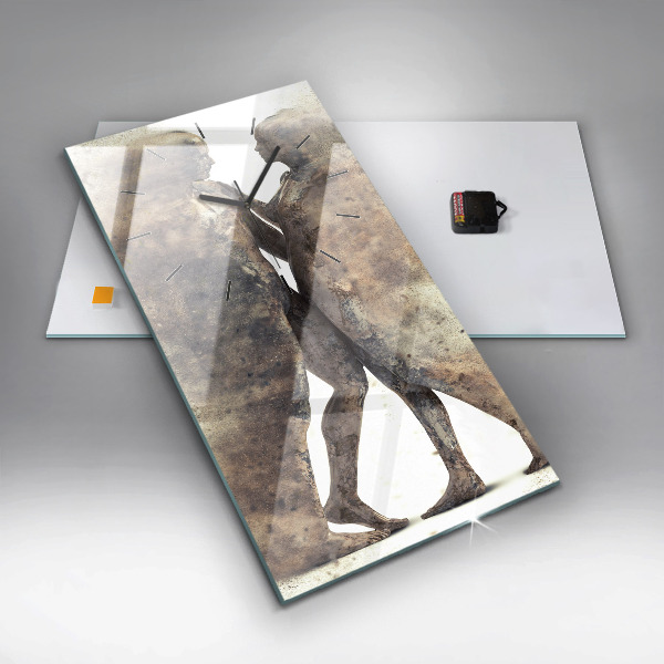 Horloge rectangulaire verticale Personnes abstraites sable