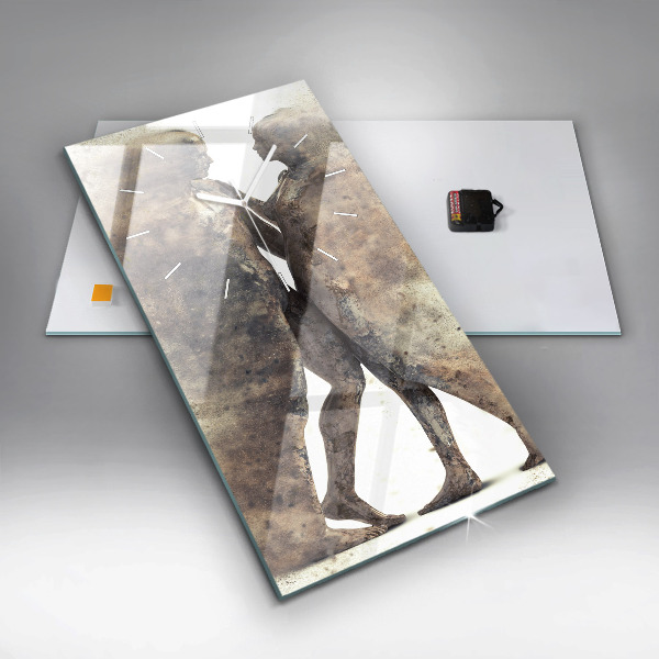 Horloge rectangulaire verticale Personnes abstraites sable