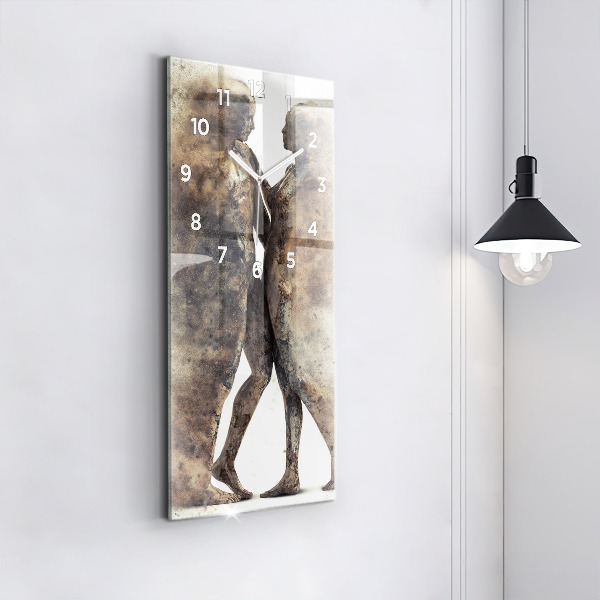 Horloge rectangulaire verticale Personnes abstraites sable