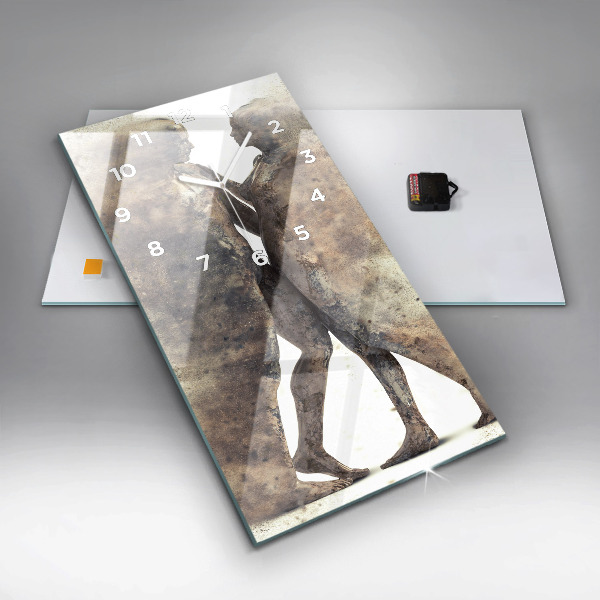 Horloge rectangulaire verticale Personnes abstraites sable