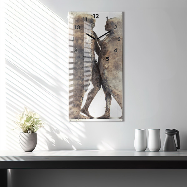 Horloge rectangulaire verticale Personnes abstraites sable