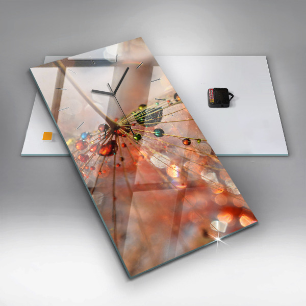 Horloge rectangulaire verticale Pissenlit avec rosée