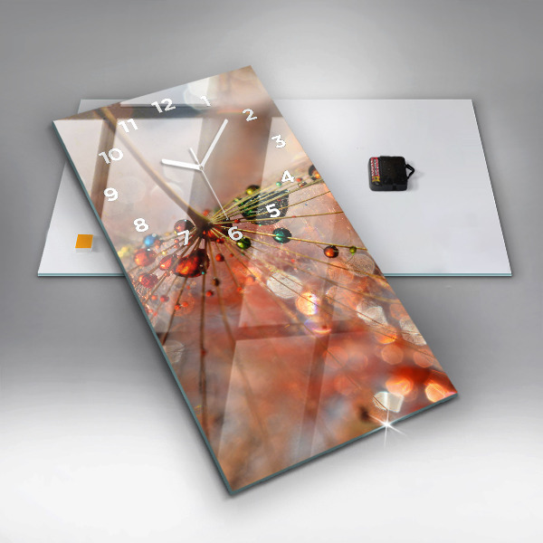 Horloge rectangulaire verticale Pissenlit avec rosée