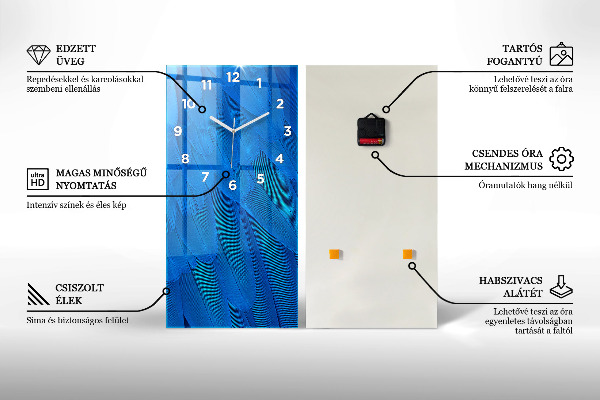 Horloge rectangulaire verticale Pissenlit avec rosée