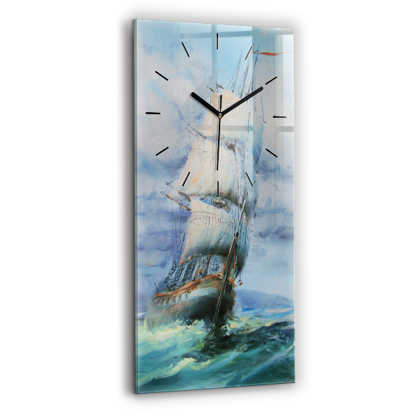 Horloge rectangulaire verticale 'Un bateau sur l''eau'