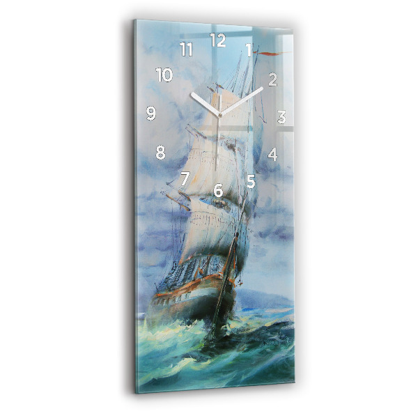 Horloge rectangulaire verticale 'Un bateau sur l''eau'