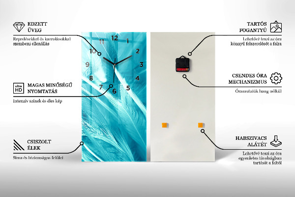 Horloge rectangulaire verticale 'Un bateau sur l''eau'