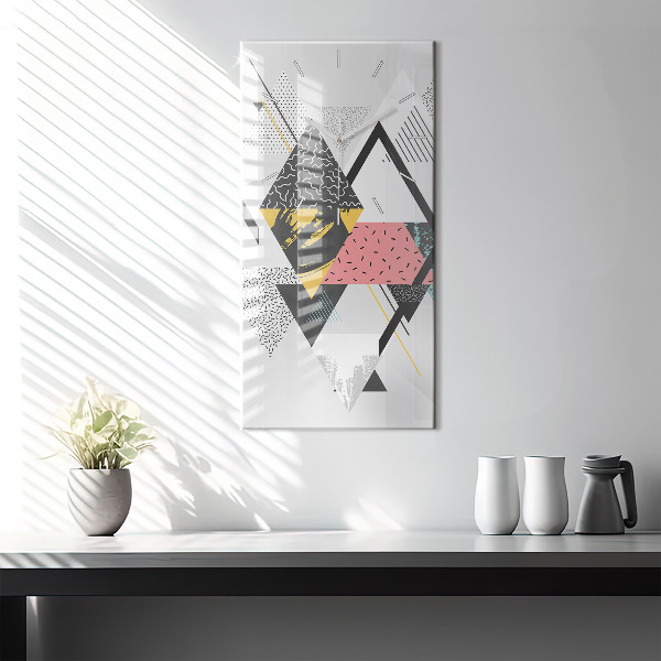 Horloge rectangulaire verticale Motif géométrique