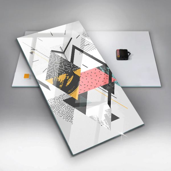 Horloge rectangulaire verticale Motif géométrique