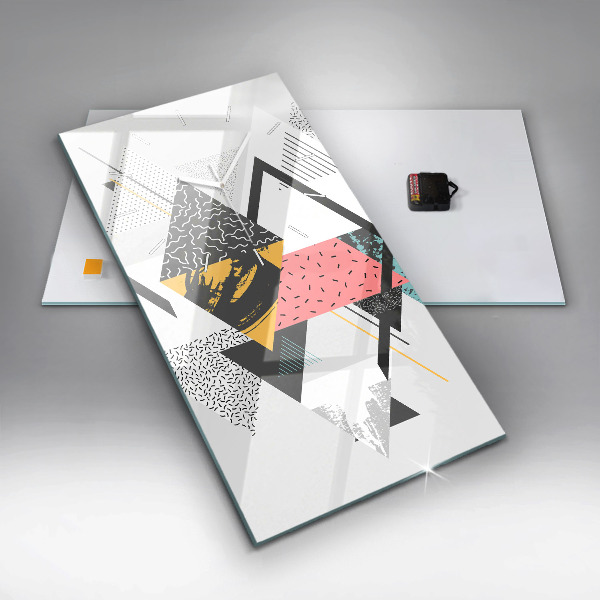 Horloge rectangulaire verticale Motif géométrique