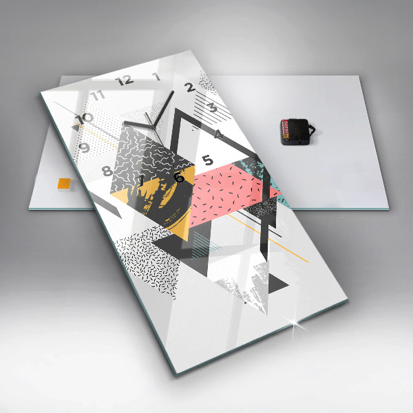 Horloge rectangulaire verticale Motif géométrique