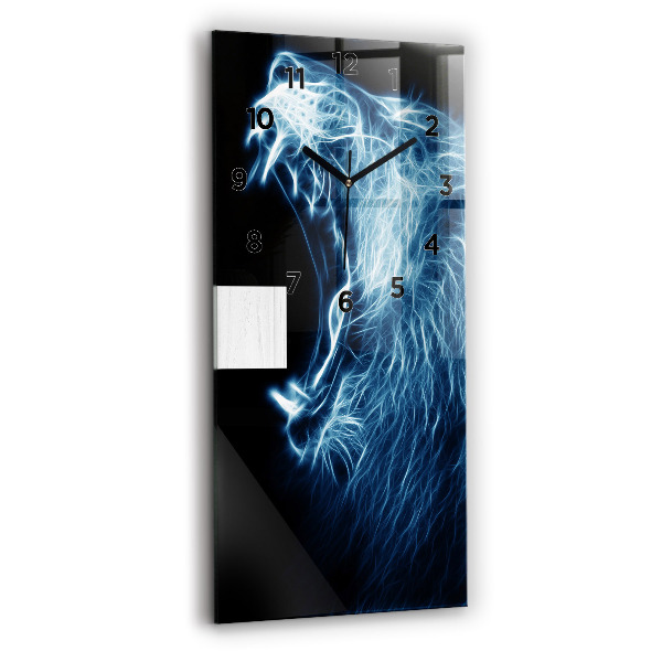 Horloge rectangulaire verticale Lion sauvage