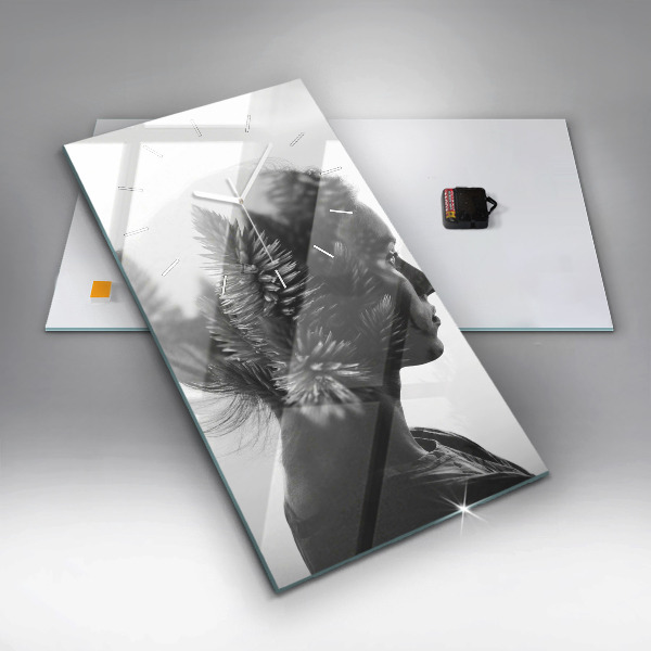 Horloge rectangulaire verticale 'Portrait d''une femme'