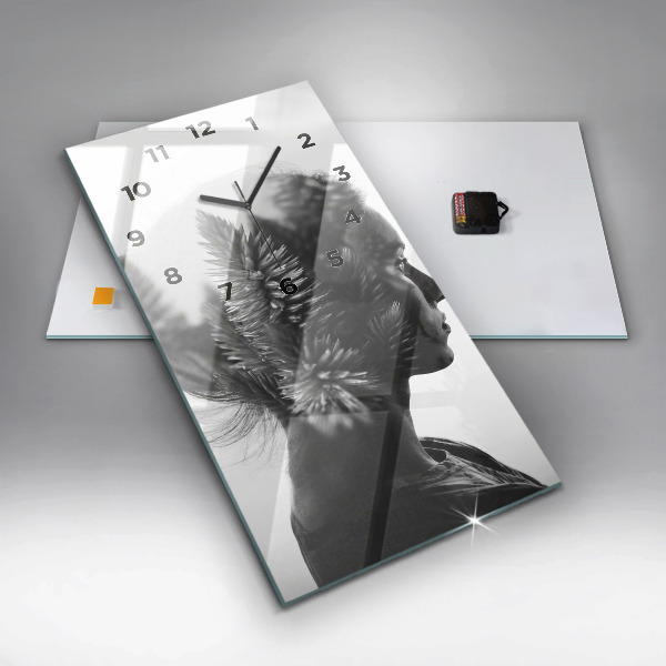 Horloge rectangulaire verticale 'Portrait d''une femme'