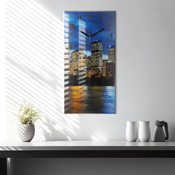 Horloge rectangulaire verticale Sydney le soir