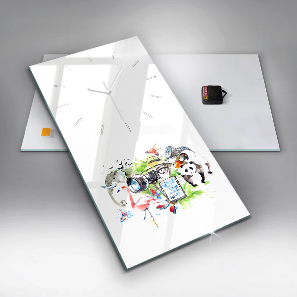 Horloge rectangulaire verticale Zoologiste