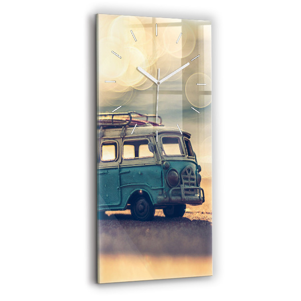 Horloge rectangulaire verticale Camping-car sur la plage