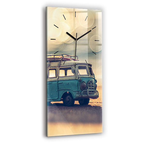 Horloge rectangulaire verticale Camping-car sur la plage
