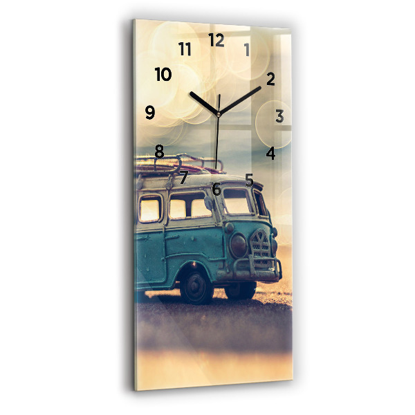 Horloge rectangulaire verticale Camping-car sur la plage