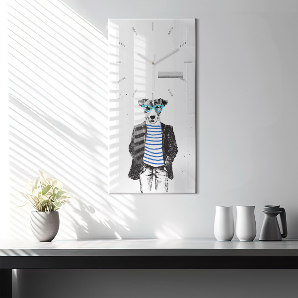 Horloge rectangulaire verticale Un chien dans un corps humain