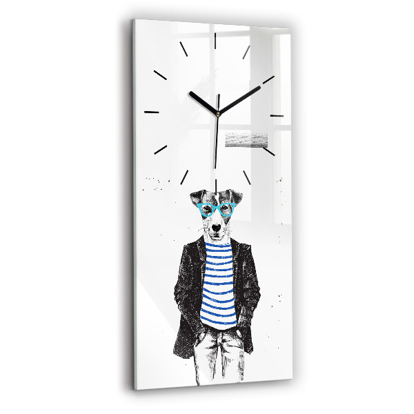 Horloge rectangulaire verticale Un chien dans un corps humain