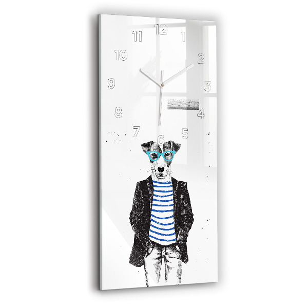 Horloge rectangulaire verticale Un chien dans un corps humain