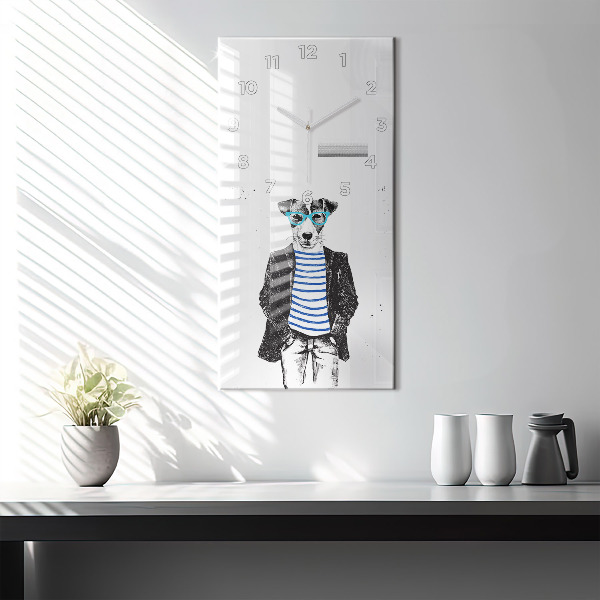 Horloge rectangulaire verticale Un chien dans un corps humain