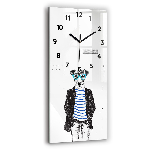 Horloge rectangulaire verticale Un chien dans un corps humain