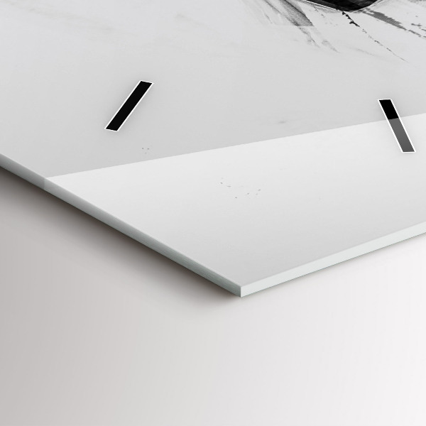 Horloge rectangulaire verticale Lion peint