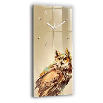 Horloge rectangulaire verticale Hibou - un signe de sagesse