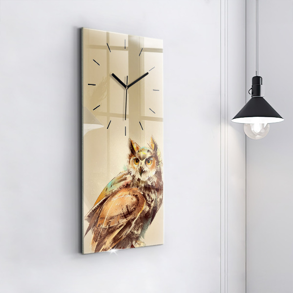 Horloge rectangulaire verticale Hibou - un signe de sagesse
