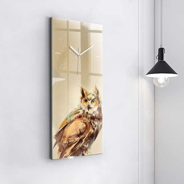Horloge rectangulaire verticale Hibou - un signe de sagesse