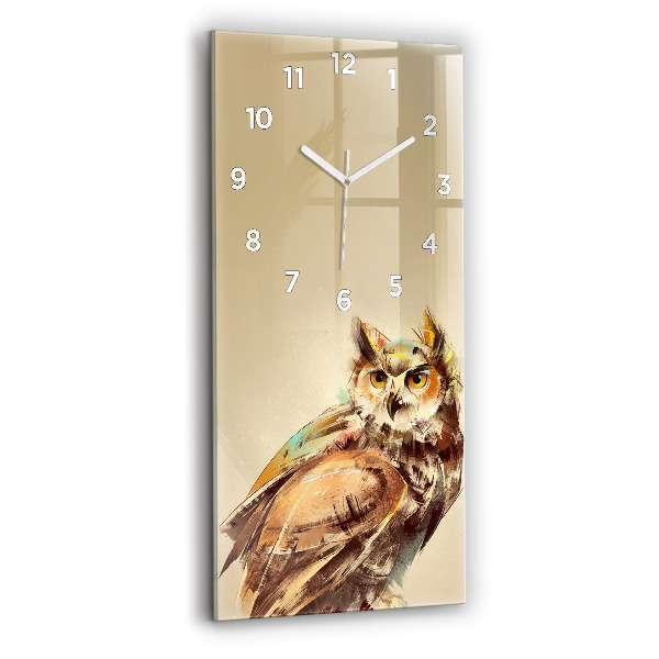 Horloge rectangulaire verticale Hibou - un signe de sagesse