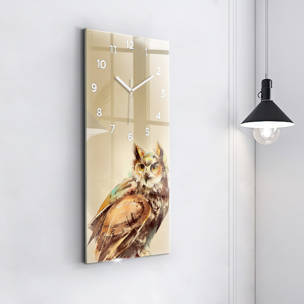 Horloge rectangulaire verticale Hibou - un signe de sagesse