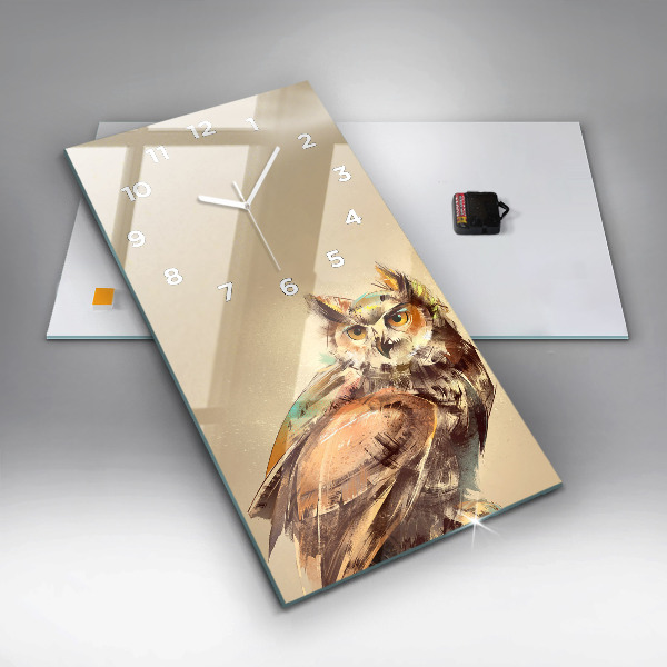Horloge rectangulaire verticale Hibou - un signe de sagesse
