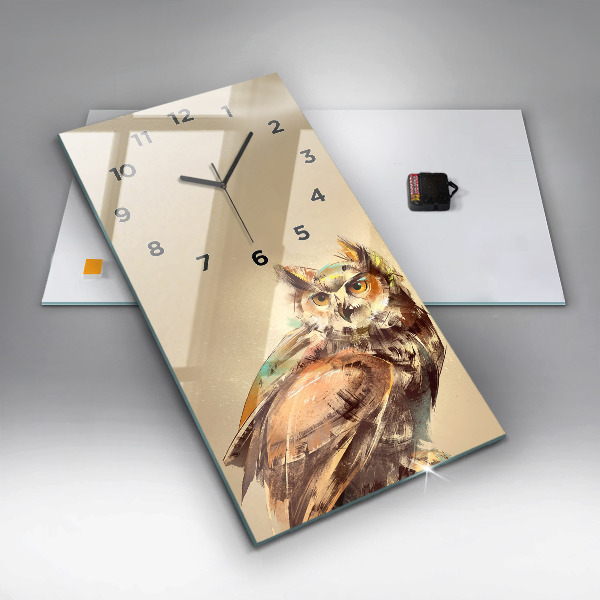 Horloge rectangulaire verticale Hibou - un signe de sagesse