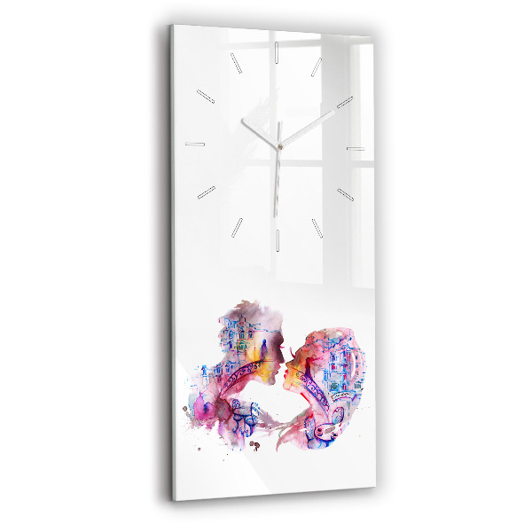 Horloge rectangulaire verticale Deux corps, une âme