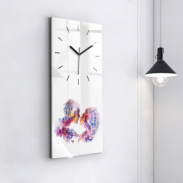 Horloge rectangulaire verticale Deux corps, une âme