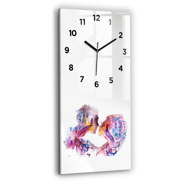 Horloge rectangulaire verticale Deux corps, une âme