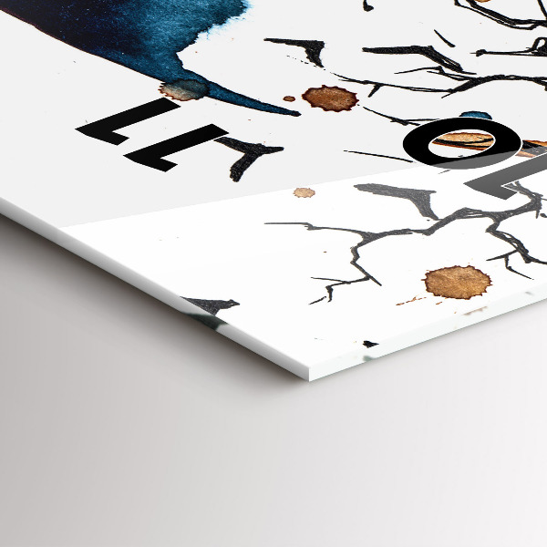 Horloge rectangulaire verticale Le loup et la pleine lune